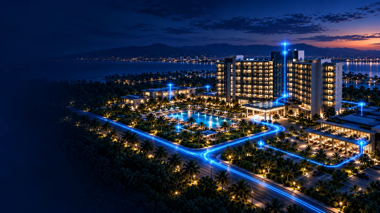 Fiber ağ ve güçlü internet altyapısına sahip otel yerleşimi